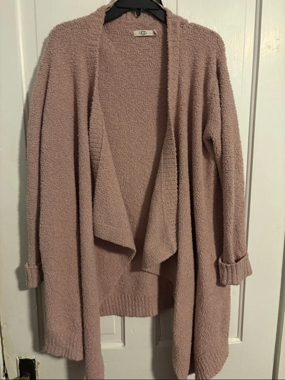 UGG Women's Open-Front Cozy Cardigan in Mauve Pink - Picture 1 of 3